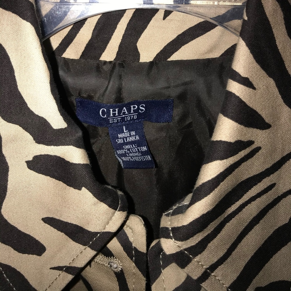 Chaps long zebra coat